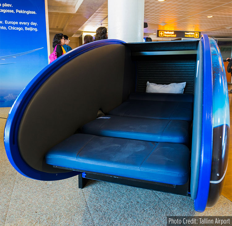 Tallinn Airport: sleep pod interior