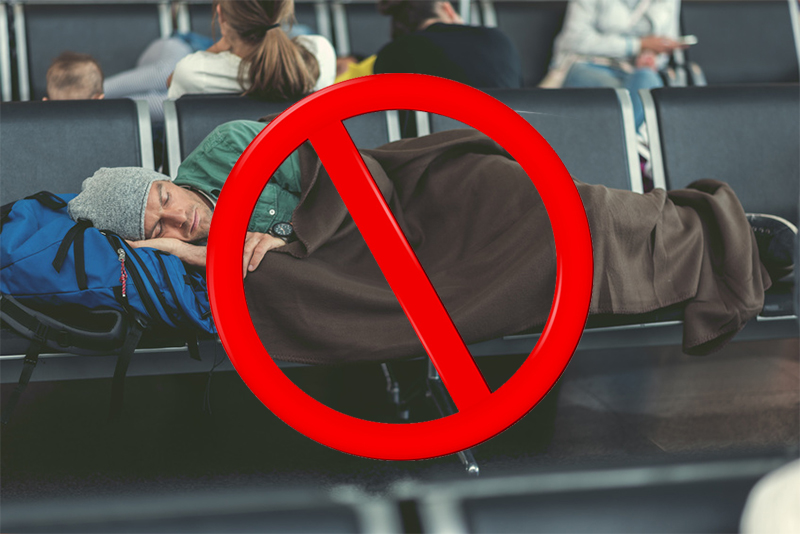 Airport Sleeping Banned