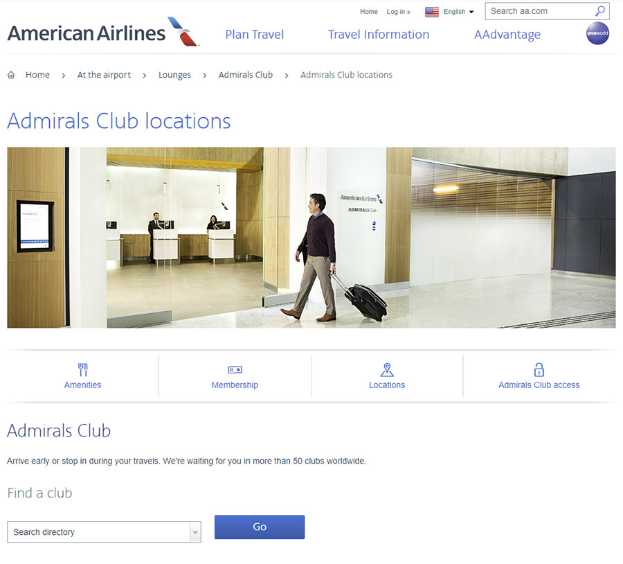 american airlines admirals club