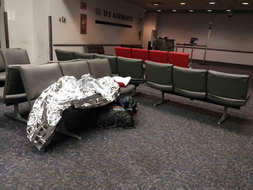 Sleeping in Philadelphia Airport