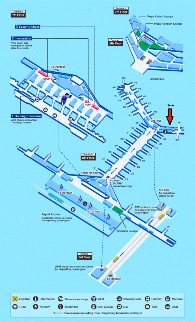 Hong Kong Airport Terminal 1 map