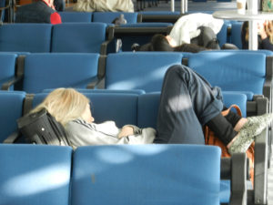 Sleeping in Santiago Airport