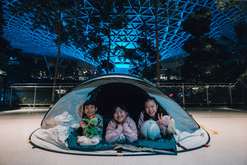 singapore changi airport camping