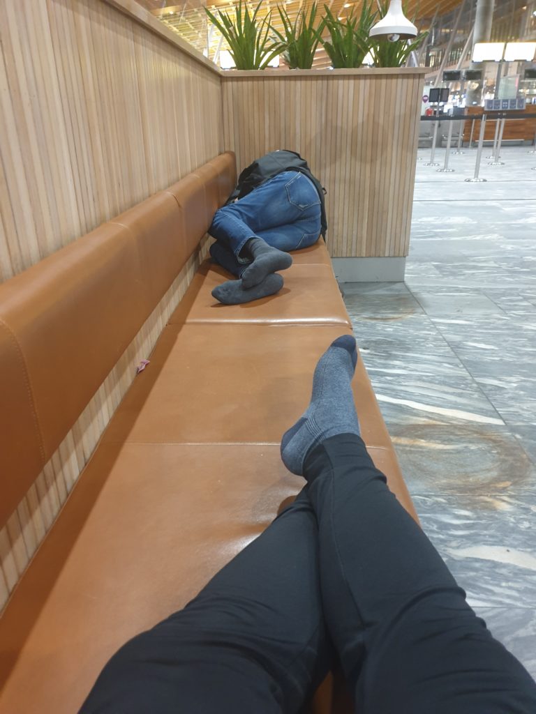 sleeping in Oslo Gardermoen Airport