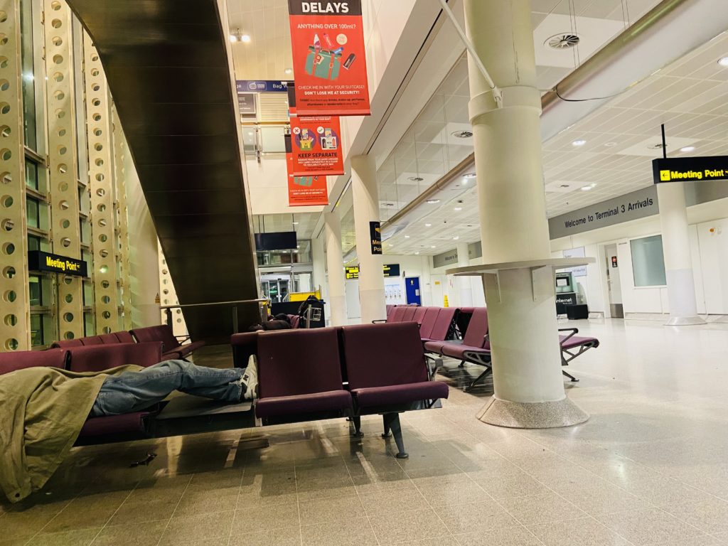 Sleeping in Manchester Airport